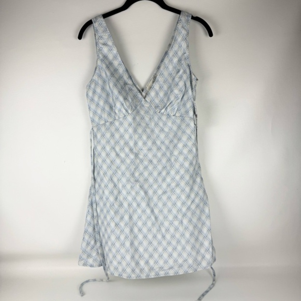 Pacsun Chic Blue and Green Plaid Dress